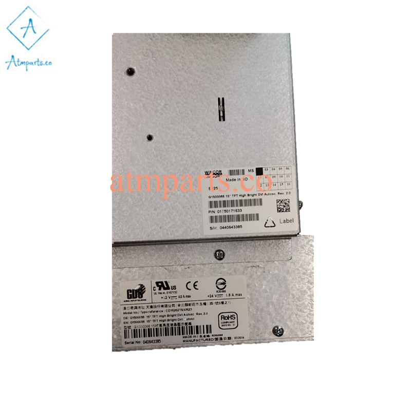 01750171633 Wincor Nixdorf Monitor G1500066 15" TFT High Bright DVI LCD Display ATM Machine Parts