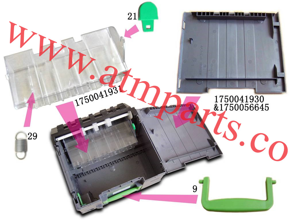 New Original ATMparts Wincor Reject Cassette Plastic Green Latch 1750056651-21 - Image 2